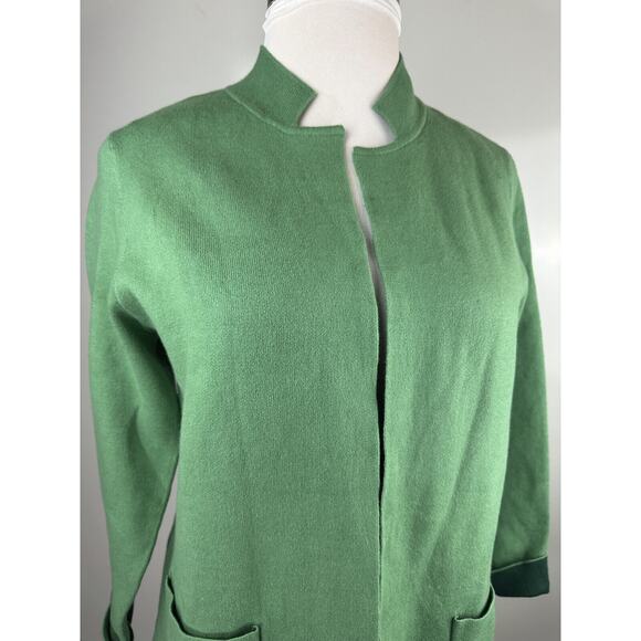 NWT J. Jill Majestic Open Front Cardi Sweater Cardigan Green MP Medium Petite - Picture 4 of 14